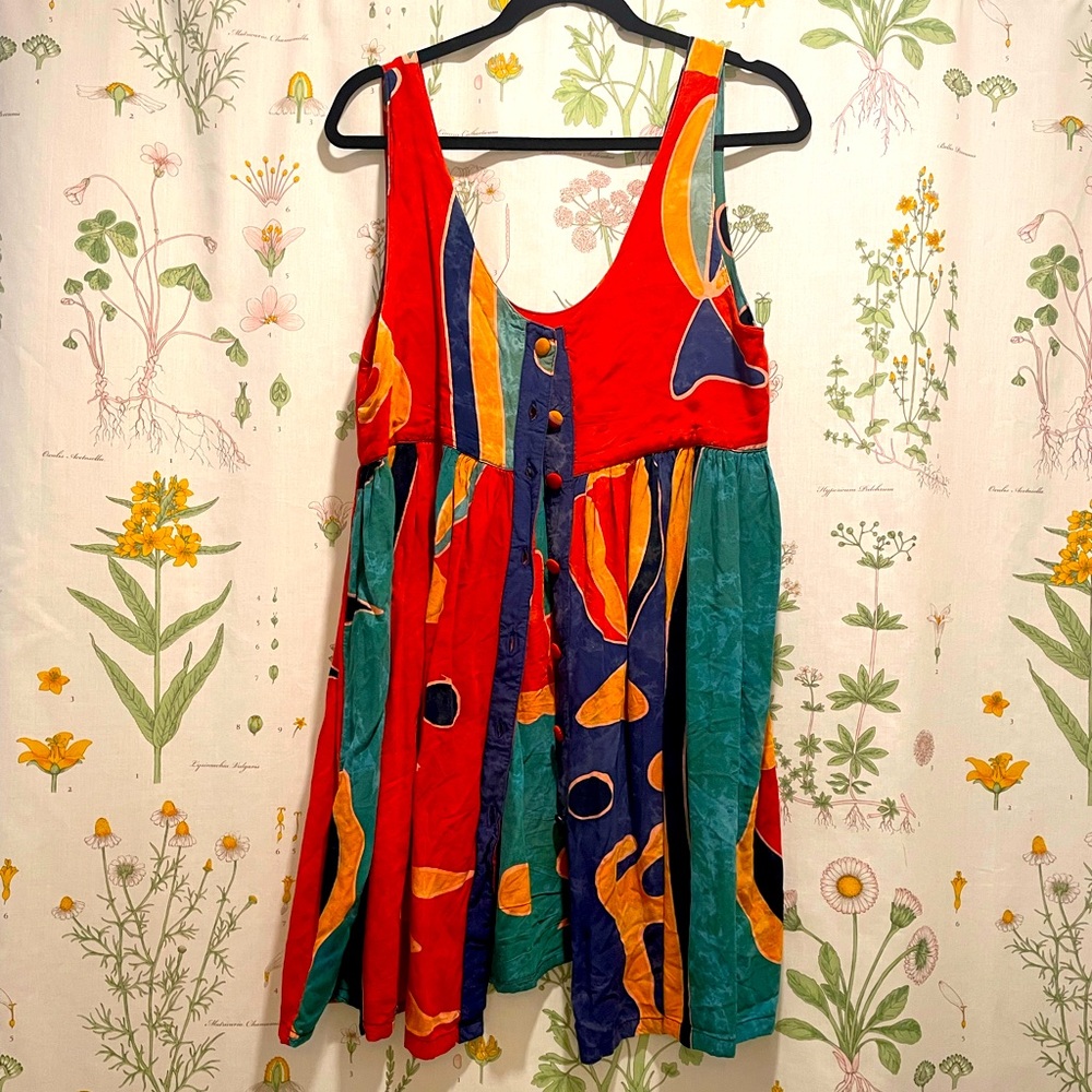 Vintage Bayou Toronto batik patterned button up mini summer dress